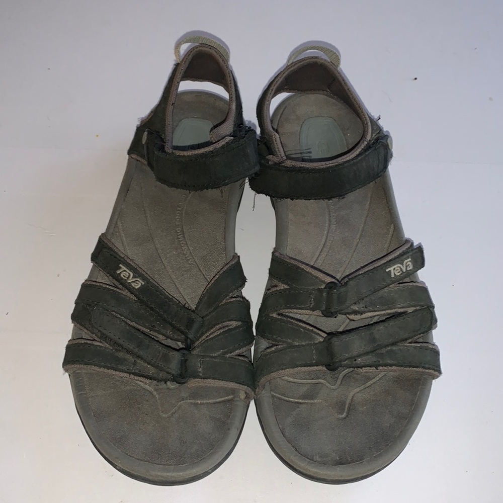 Teva Sandals Black Leather Straps Women’s Size 8.5